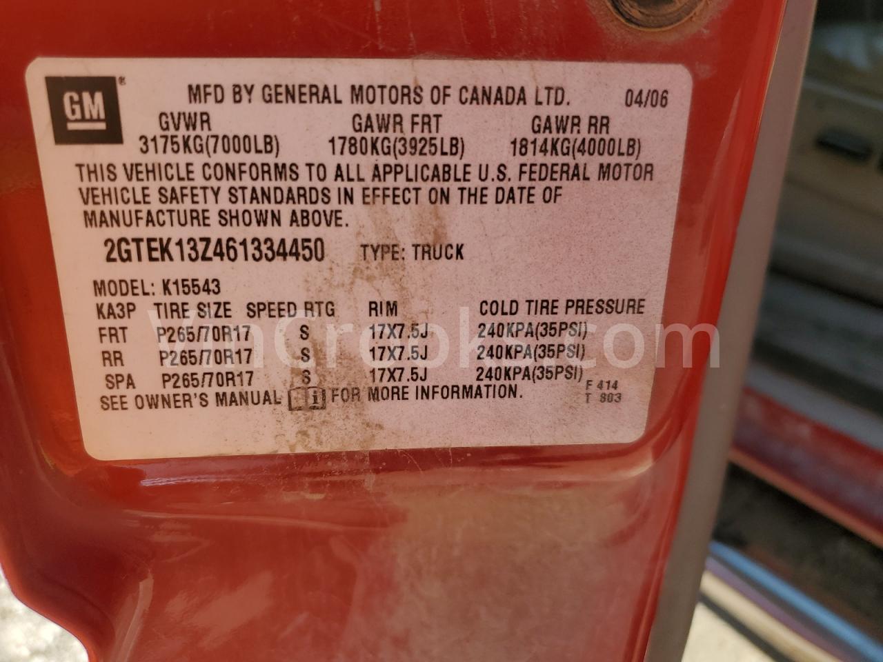 2GTEK13Z461334450