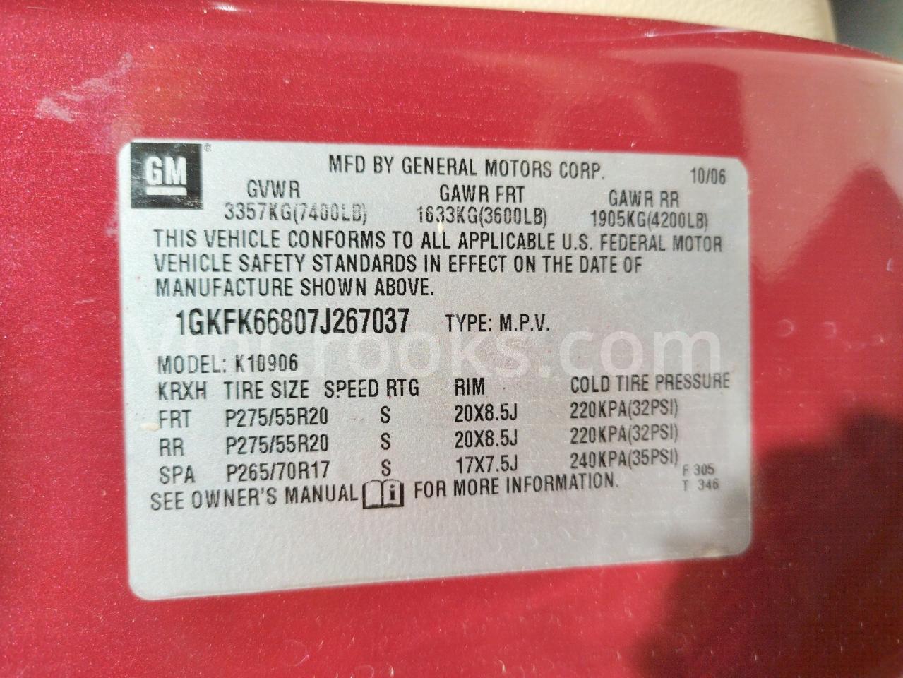 1GKFK66807J267037
