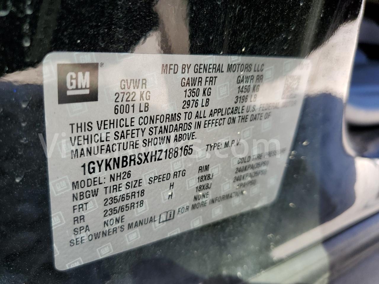 1GYKNBRSXHZ188165