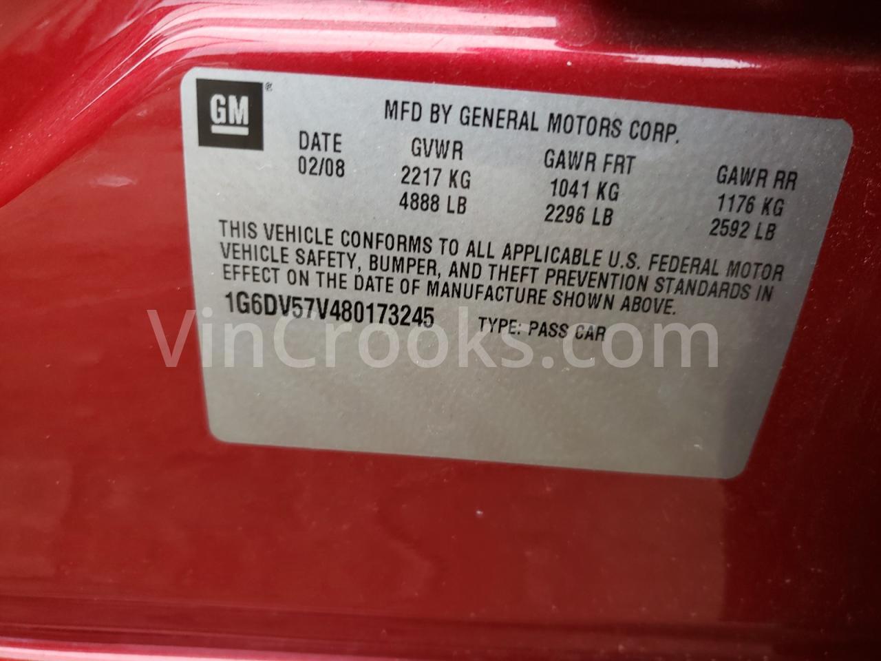 1G6DV57V480173245