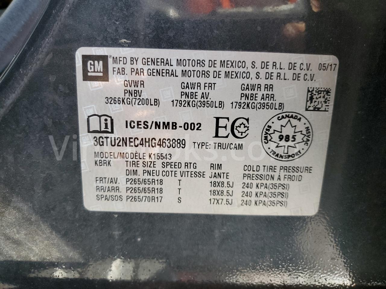 3GTU2NEC4HG463889
