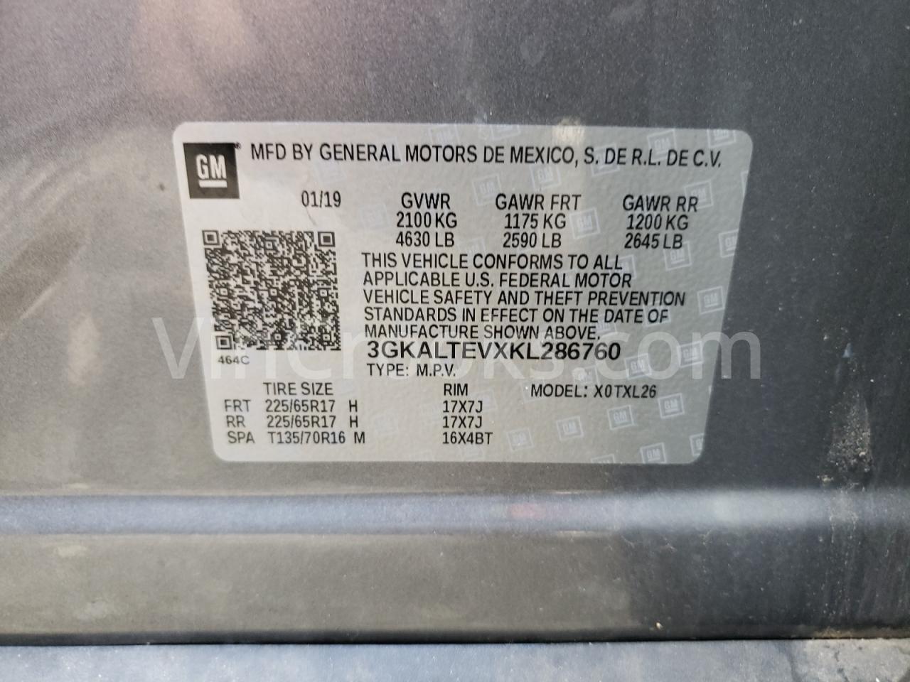 3GKALTEVXKL286760