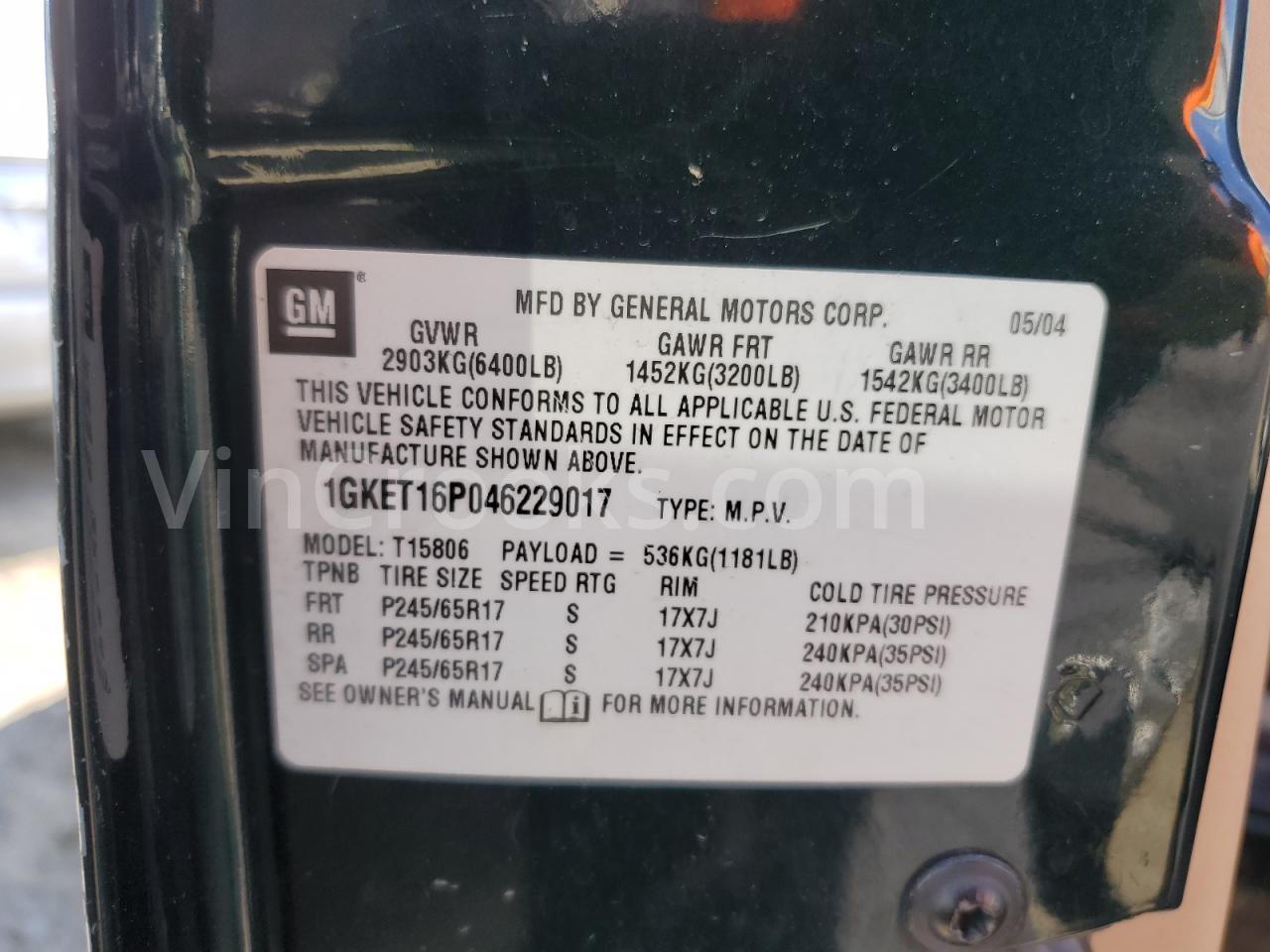 1GKET16P046229017