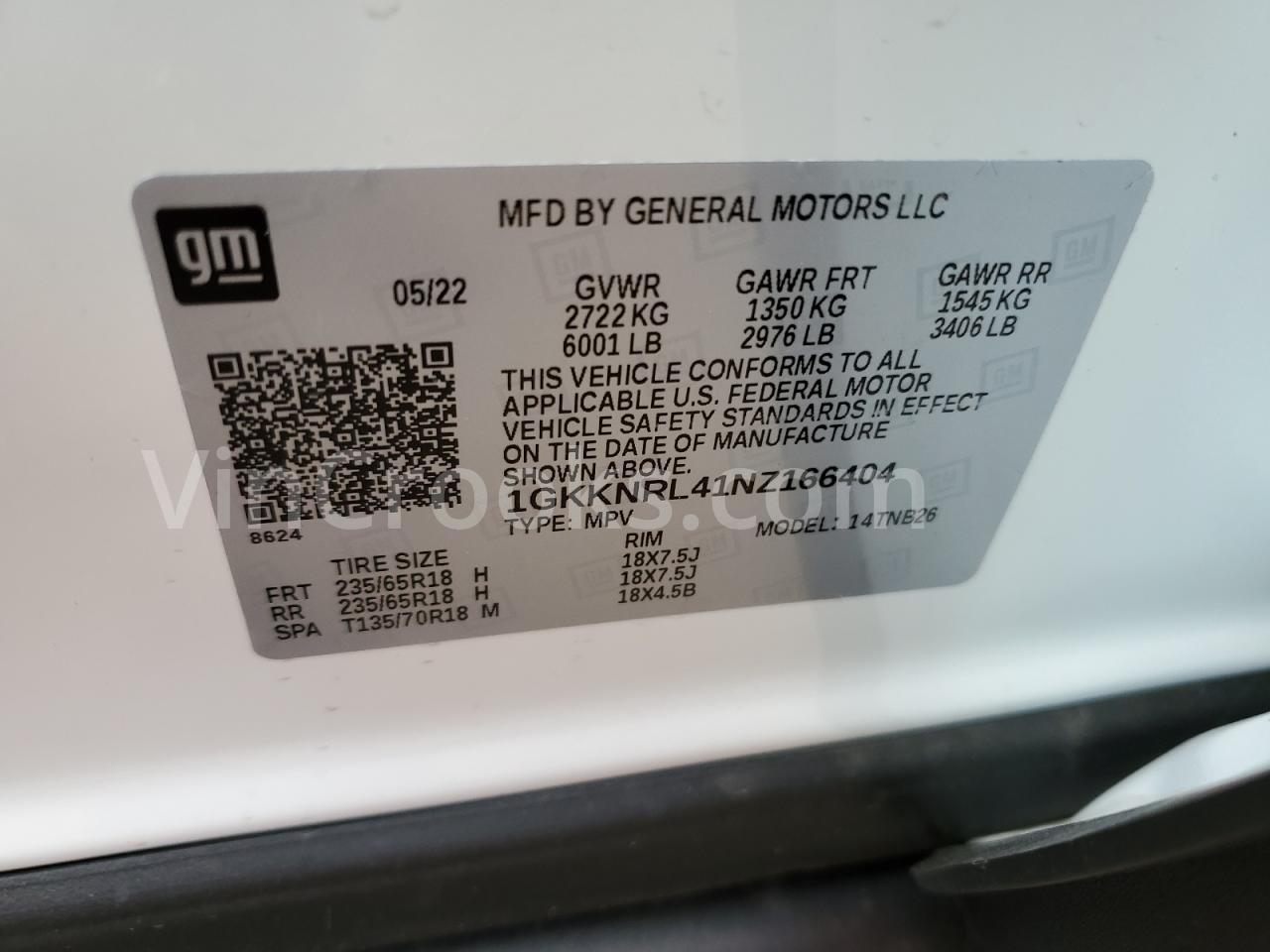 1GKKNRL41NZ166404