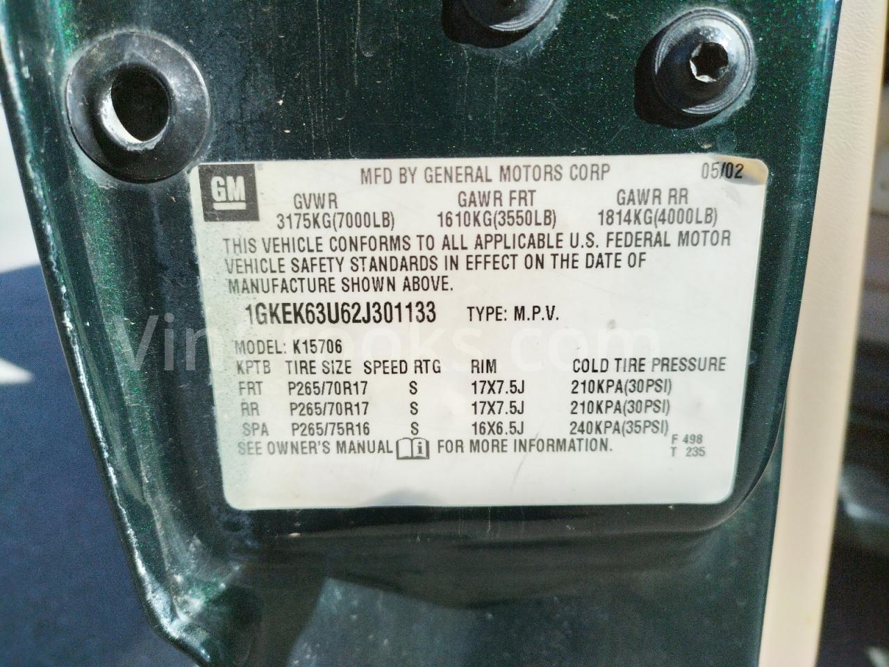 1GKEK63U62J301133