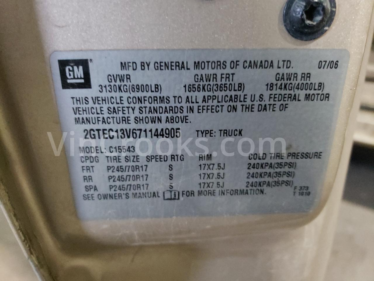 2GTEC13V671144905