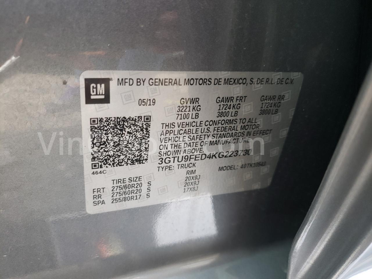 3GTU9FED4KG223730