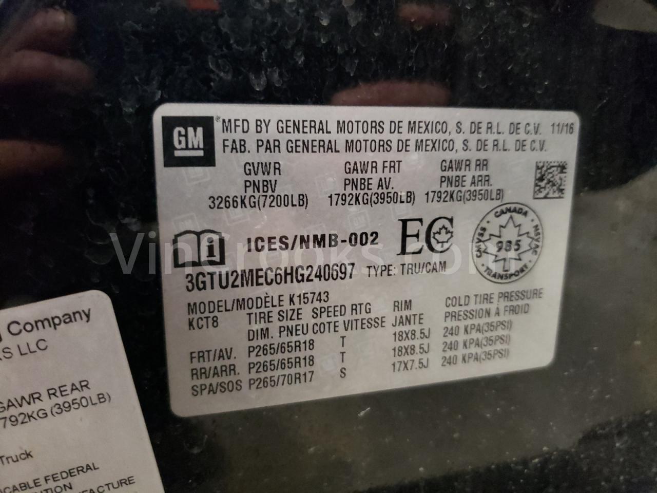 3GTU2MEC6HG240697