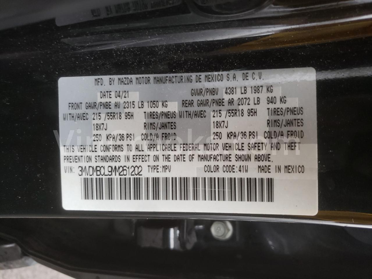 3MVDMBCL9MM261202
