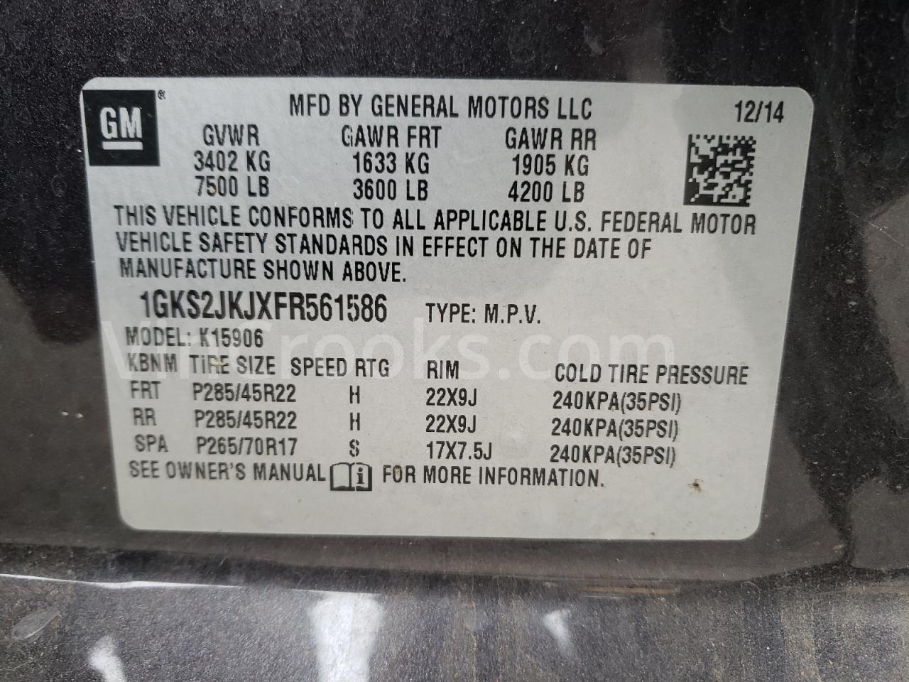 1GKS2JKJXFR561586