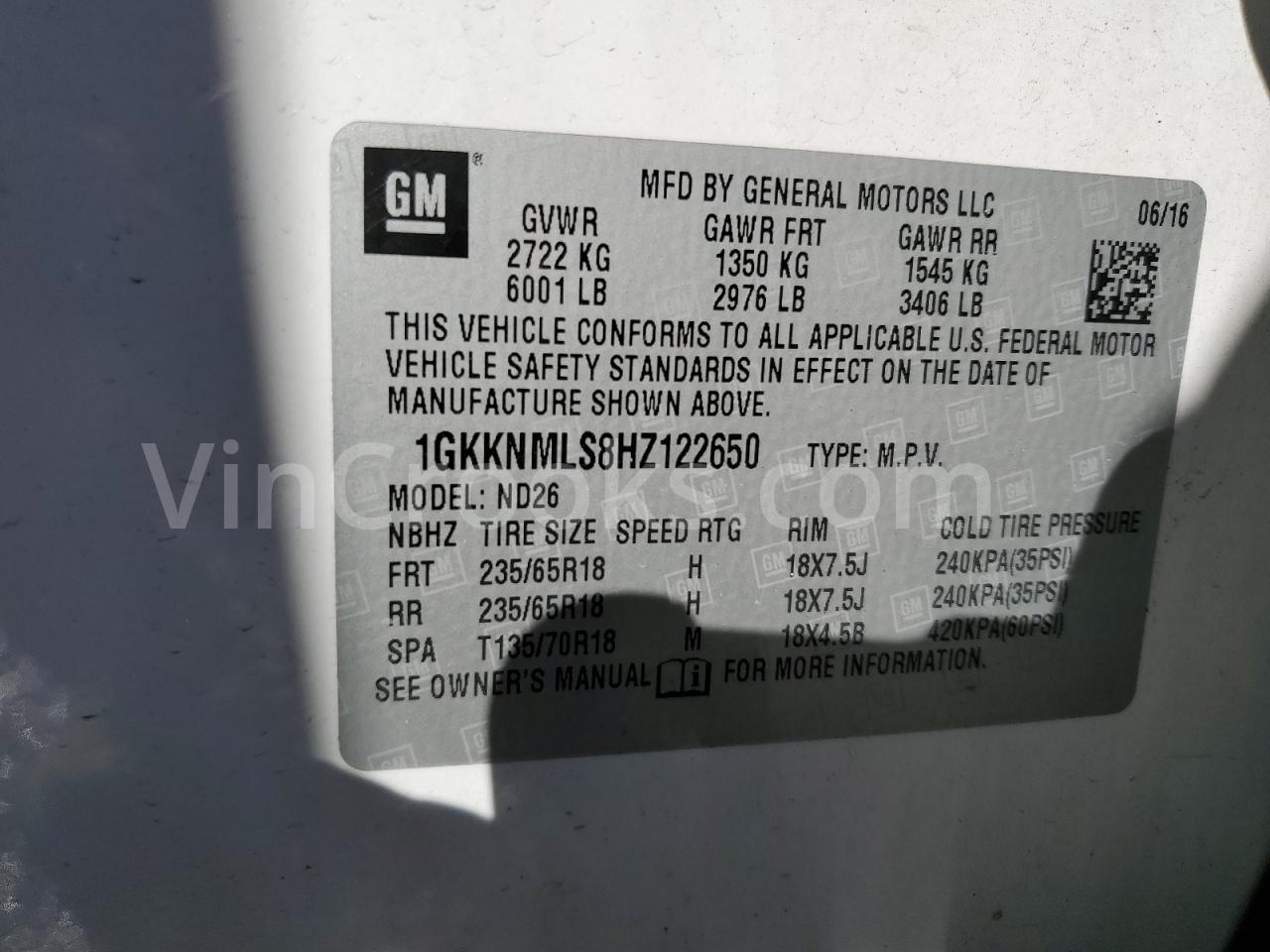 1GKKNMLS8HZ122650