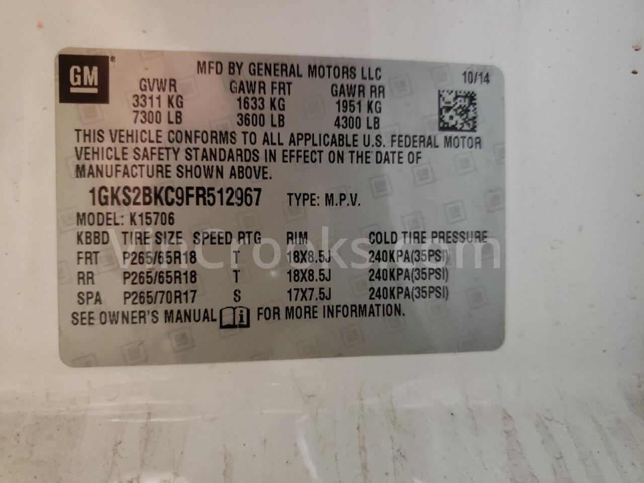 1GKS2BKC9FR512967
