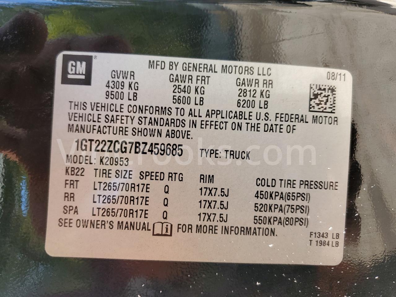 1GT22ZCG7BZ459685