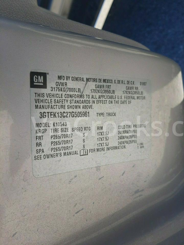 3GTEK13C27G505961