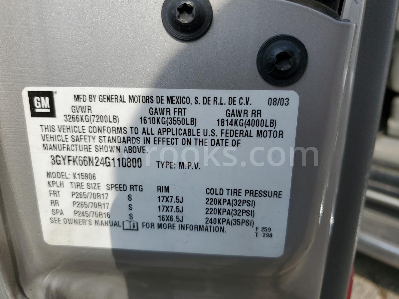 3GYFK66N24G110800