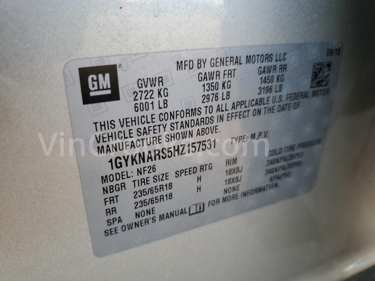 1GYKNARS5HZ157531