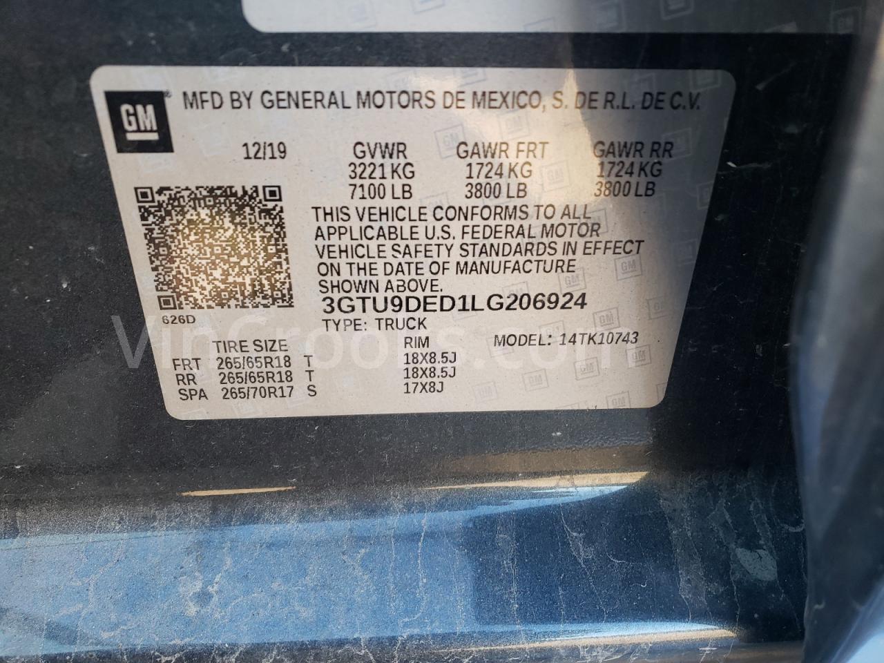 3GTU9DED1LG206924