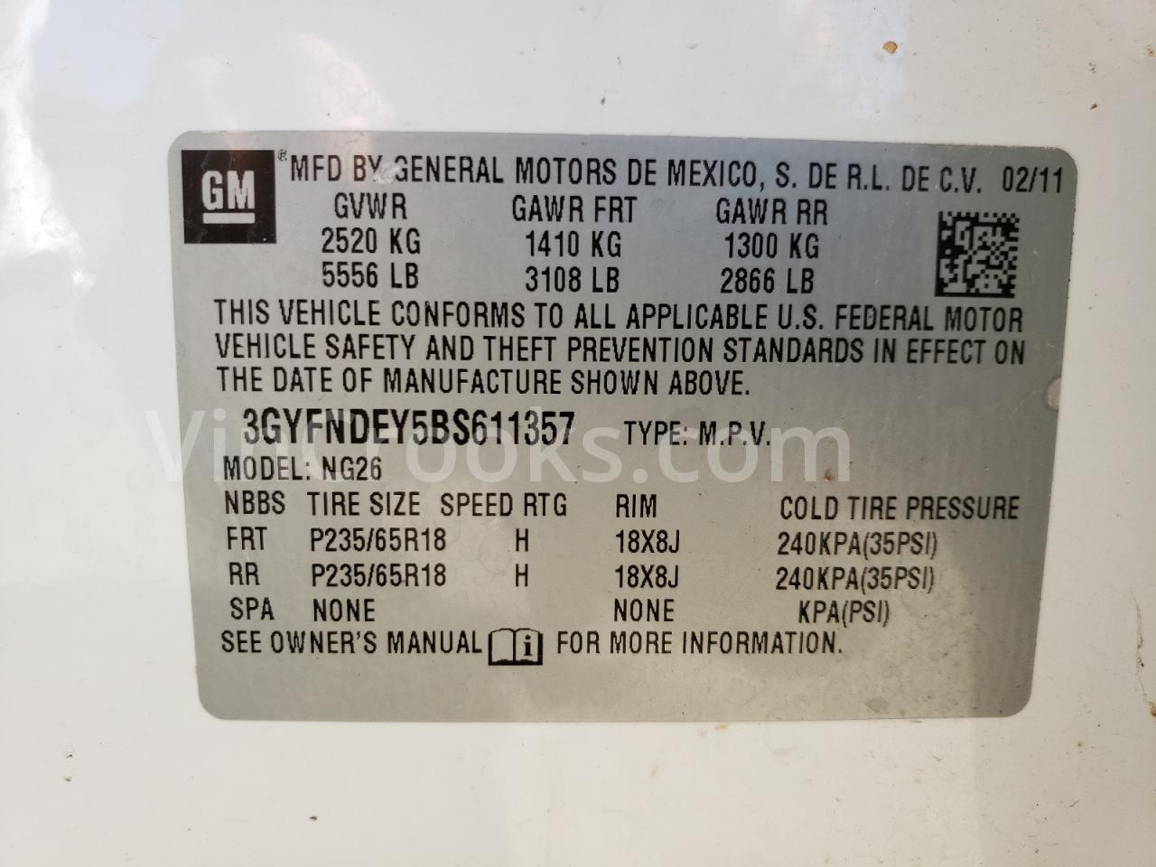 3GYFNDEY5BS611357
