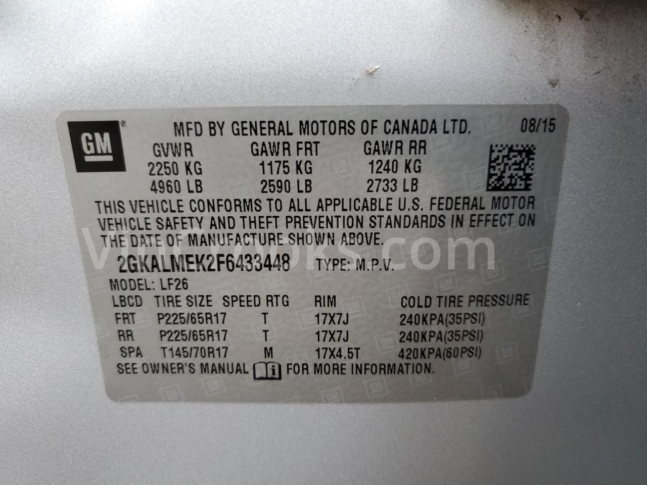 2GKALMEK2F6433448