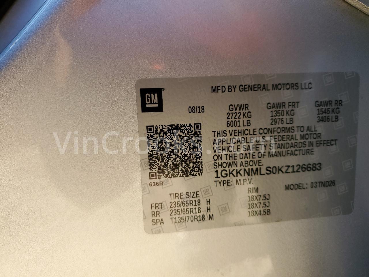 1GKKNMLS0KZ126683