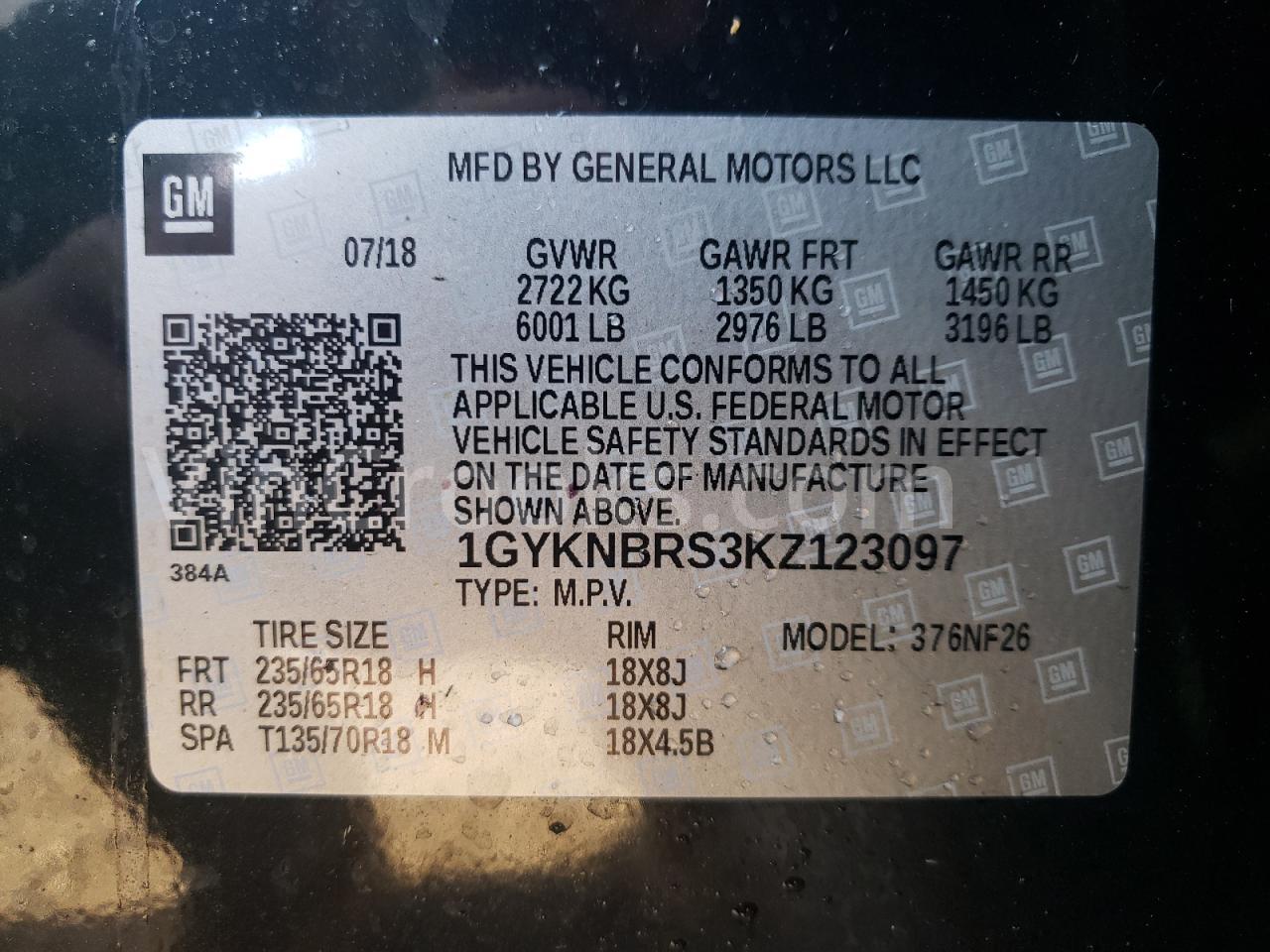 1GYKNBRS3KZ123097