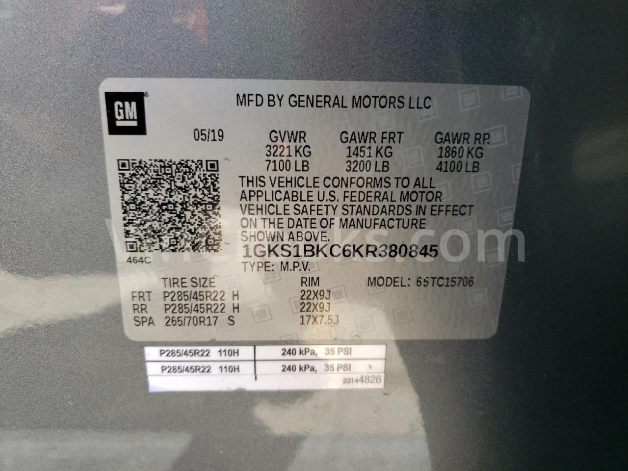 1GKS1BKC6KR380845