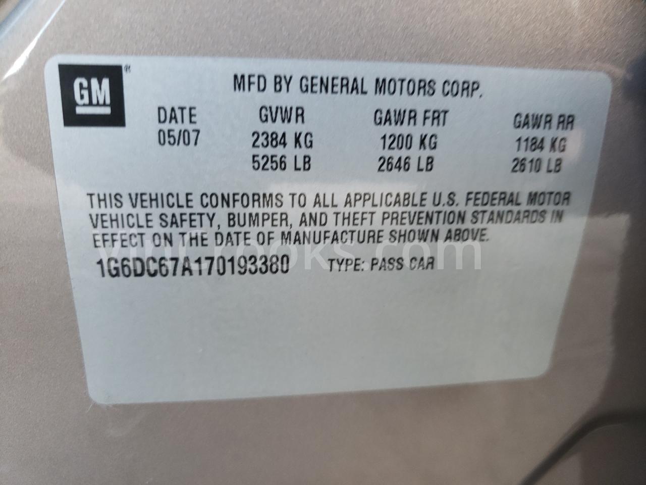 1G6DC67A170193380