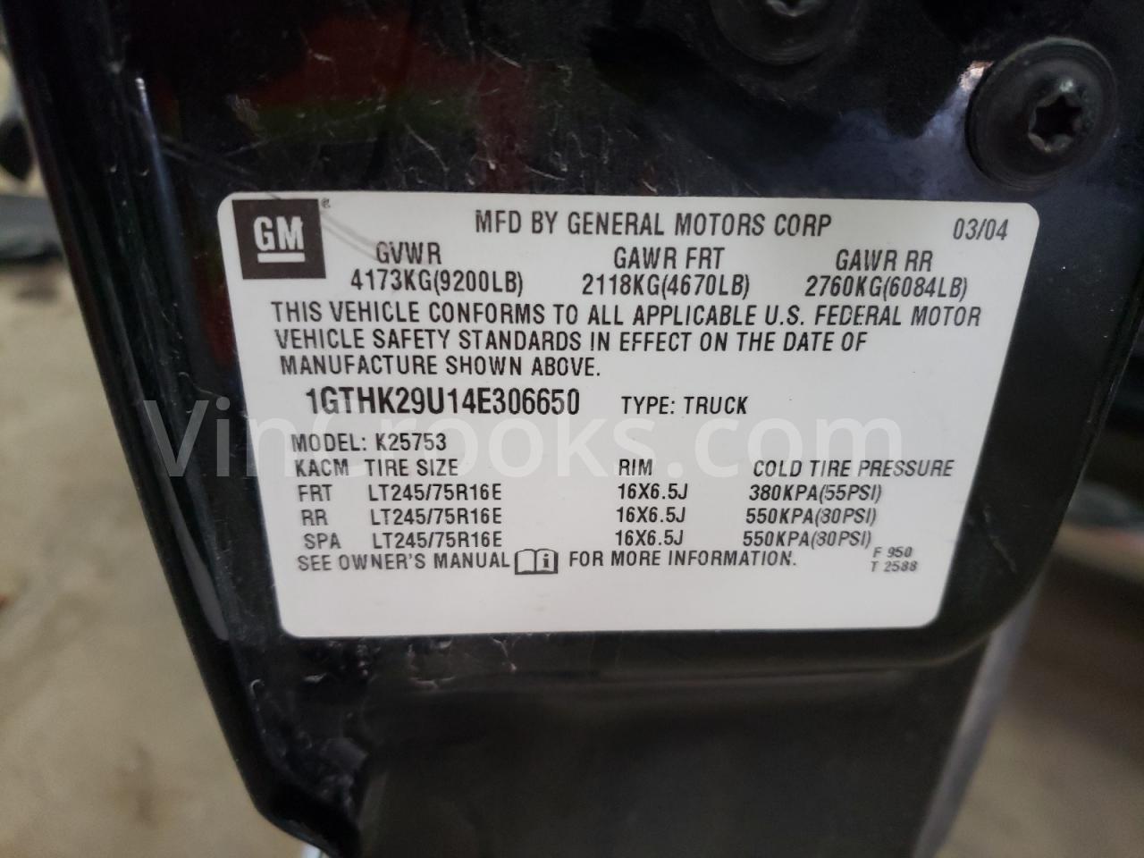 1GTHK29U14E306650
