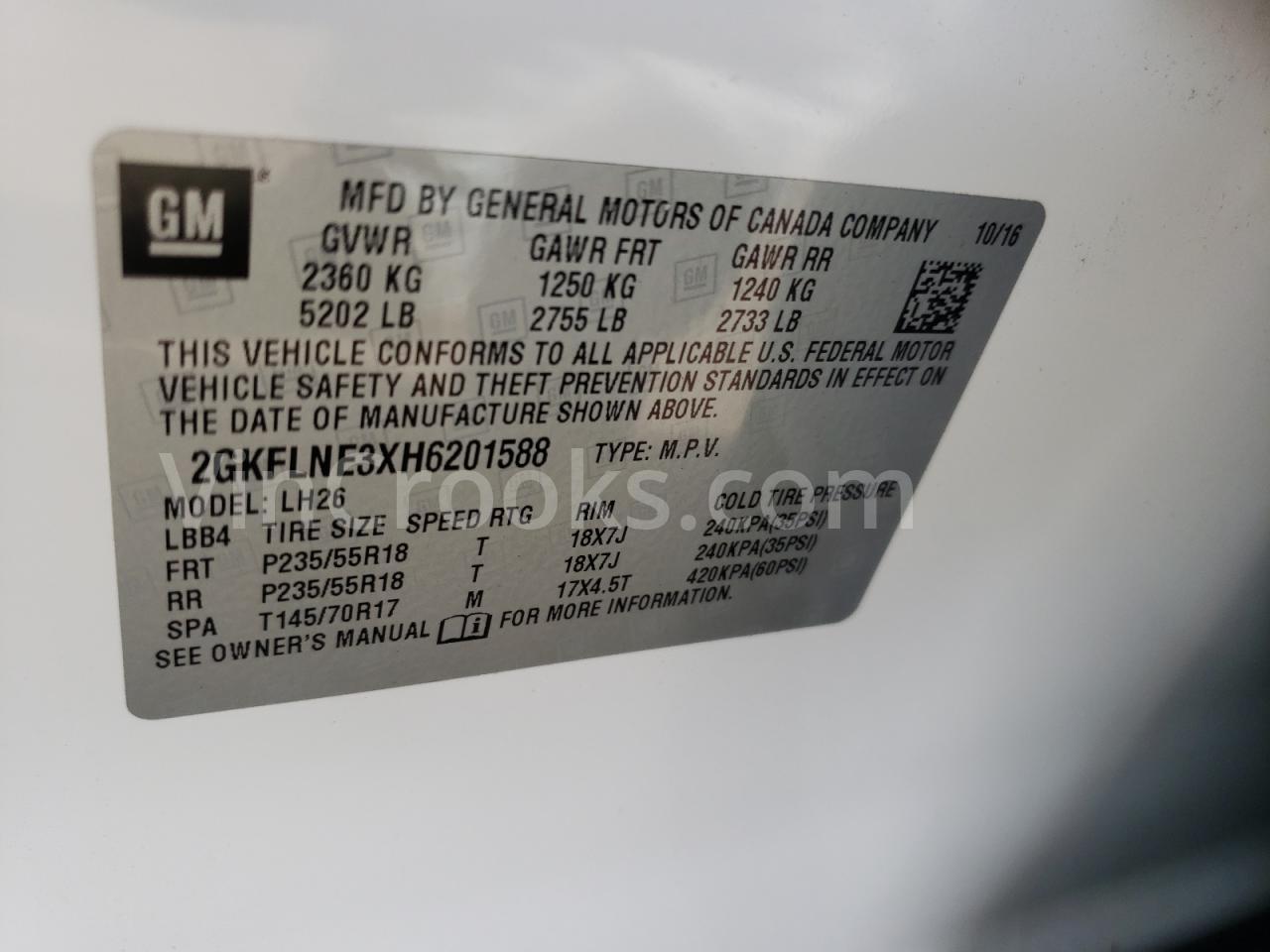 2GKFLNE3XH6201588