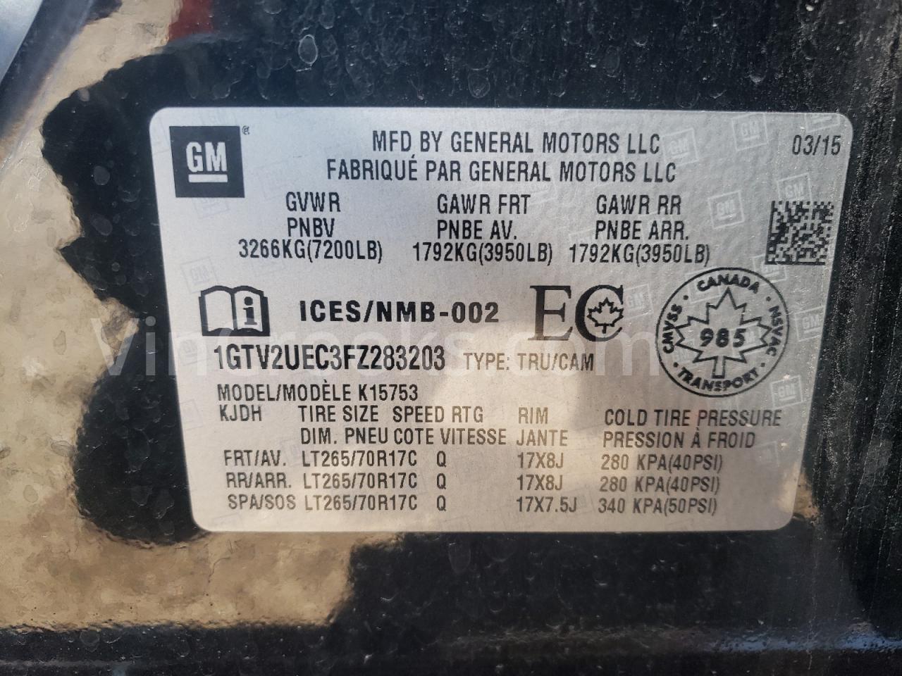 1GTV2UEC3FZ283203