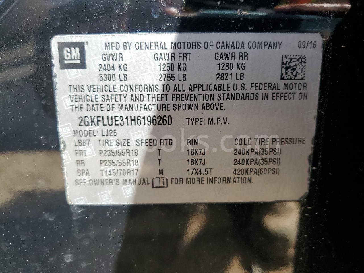 2GKFLUE31H6196260