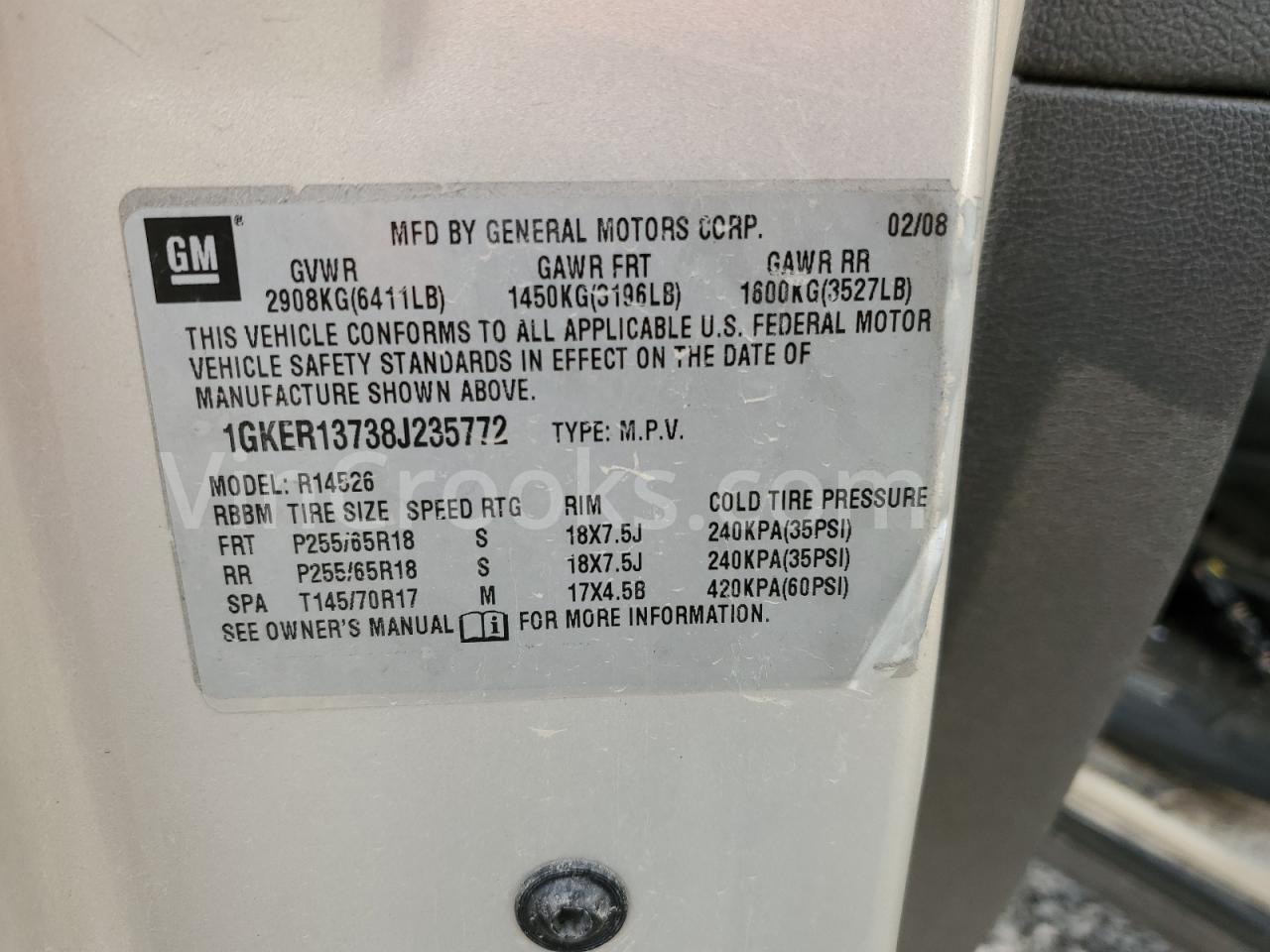 1GKER13738J235772