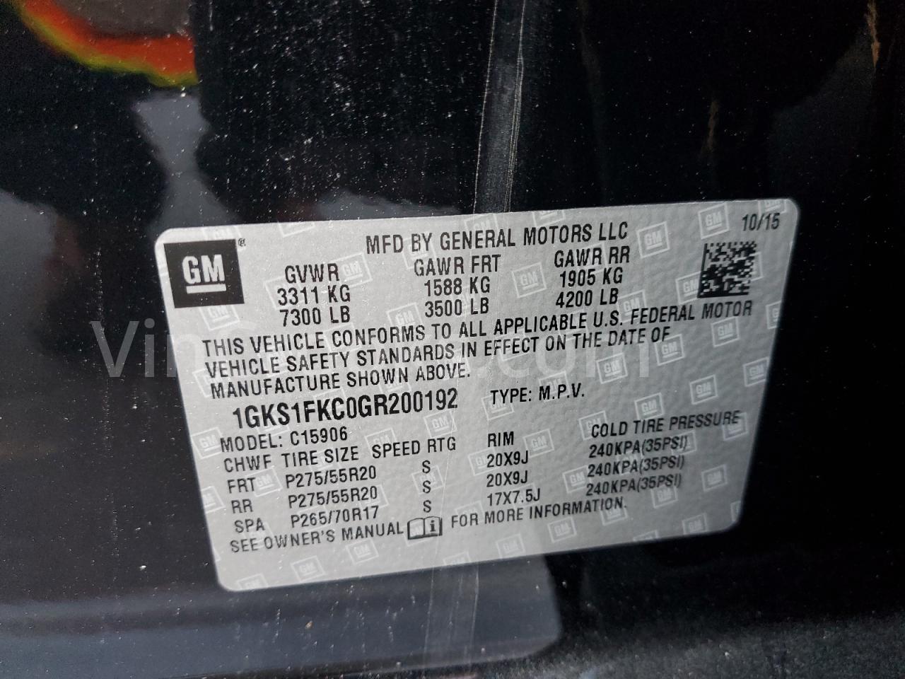 1GKS1FKC0GR200192