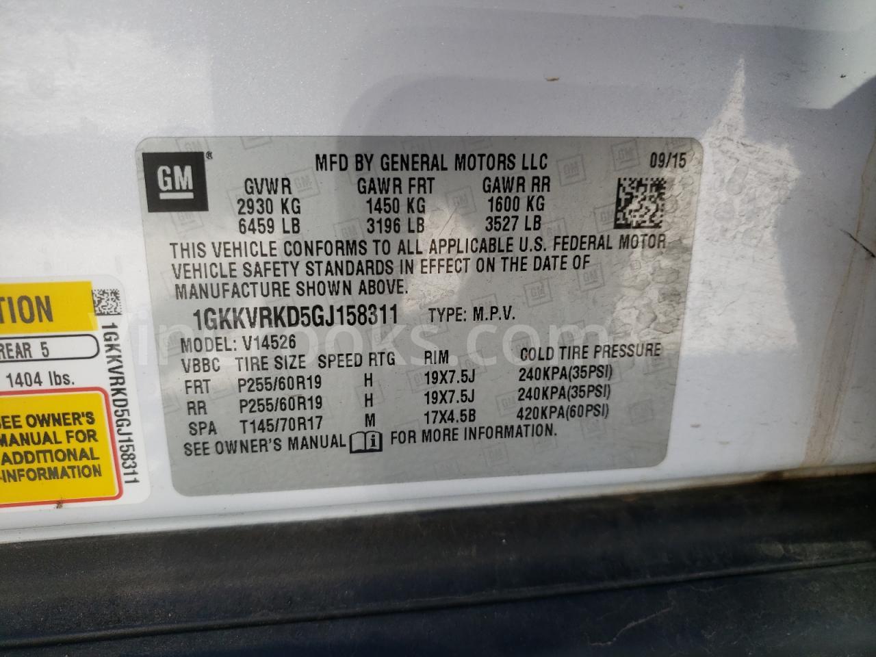 1GKKVRKD5GJ158311