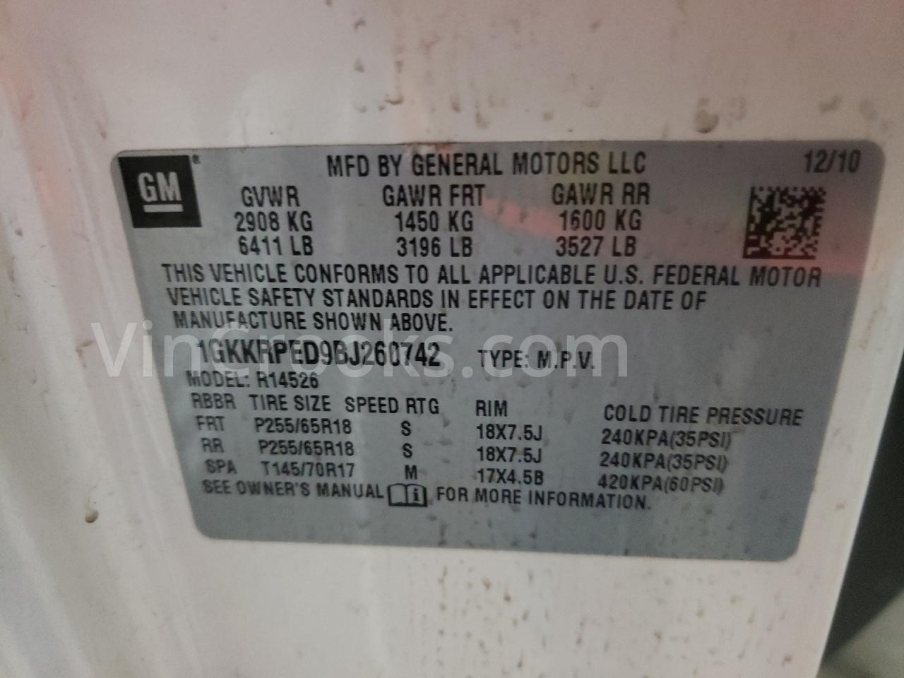 1GKKRPED9BJ260742