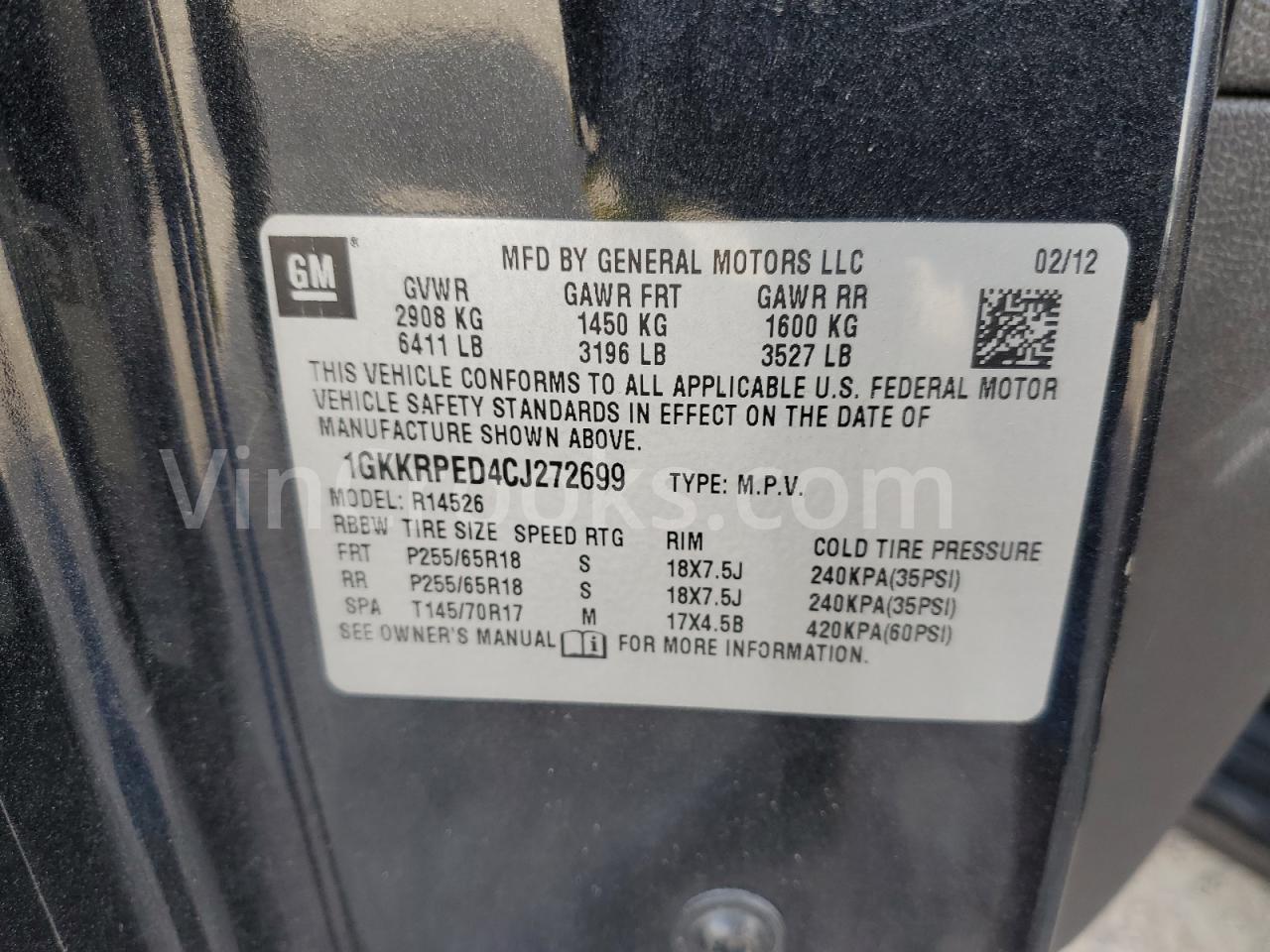 1GKKRPED4CJ272699