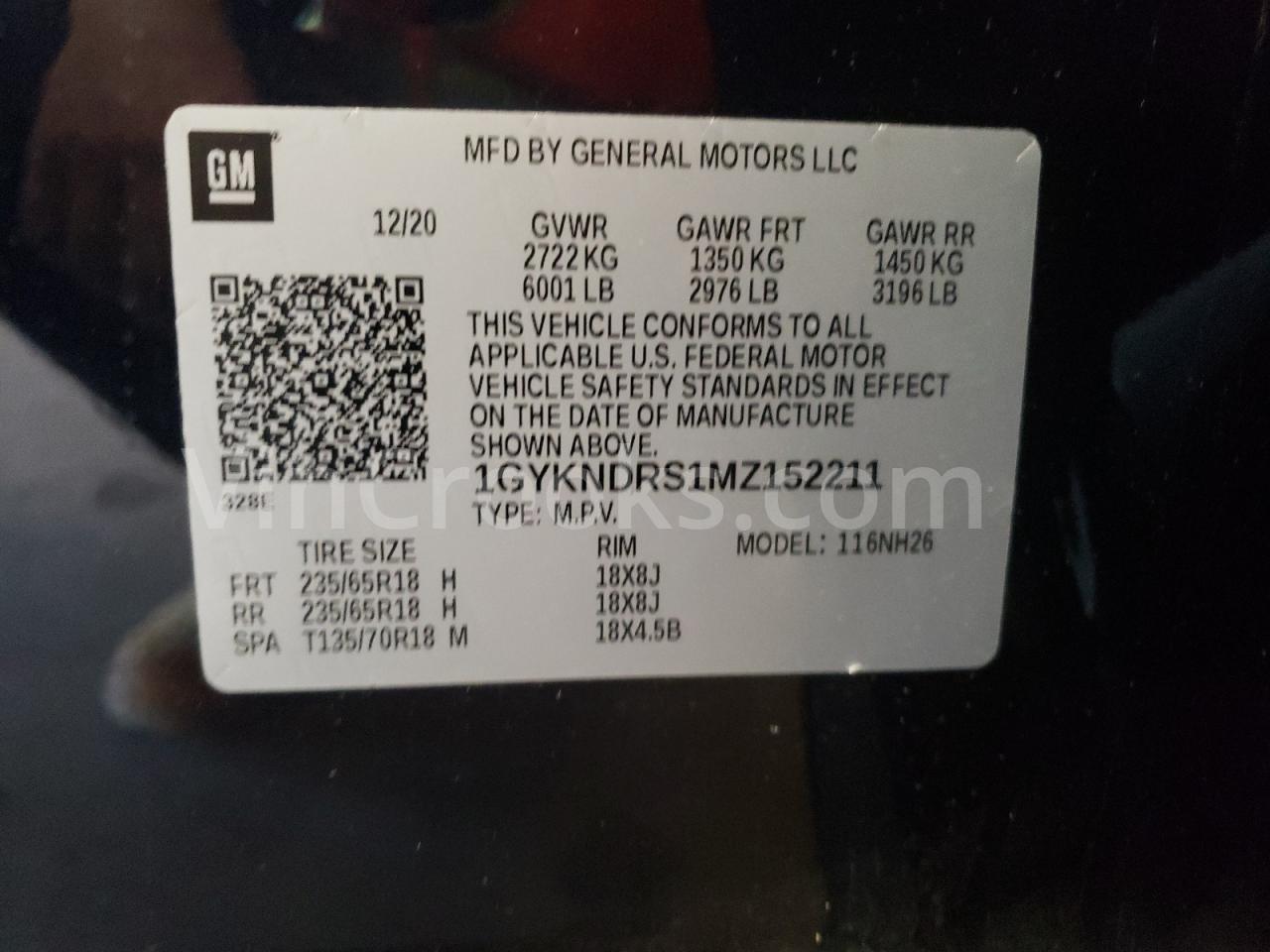 1GYKNDRS1MZ152211