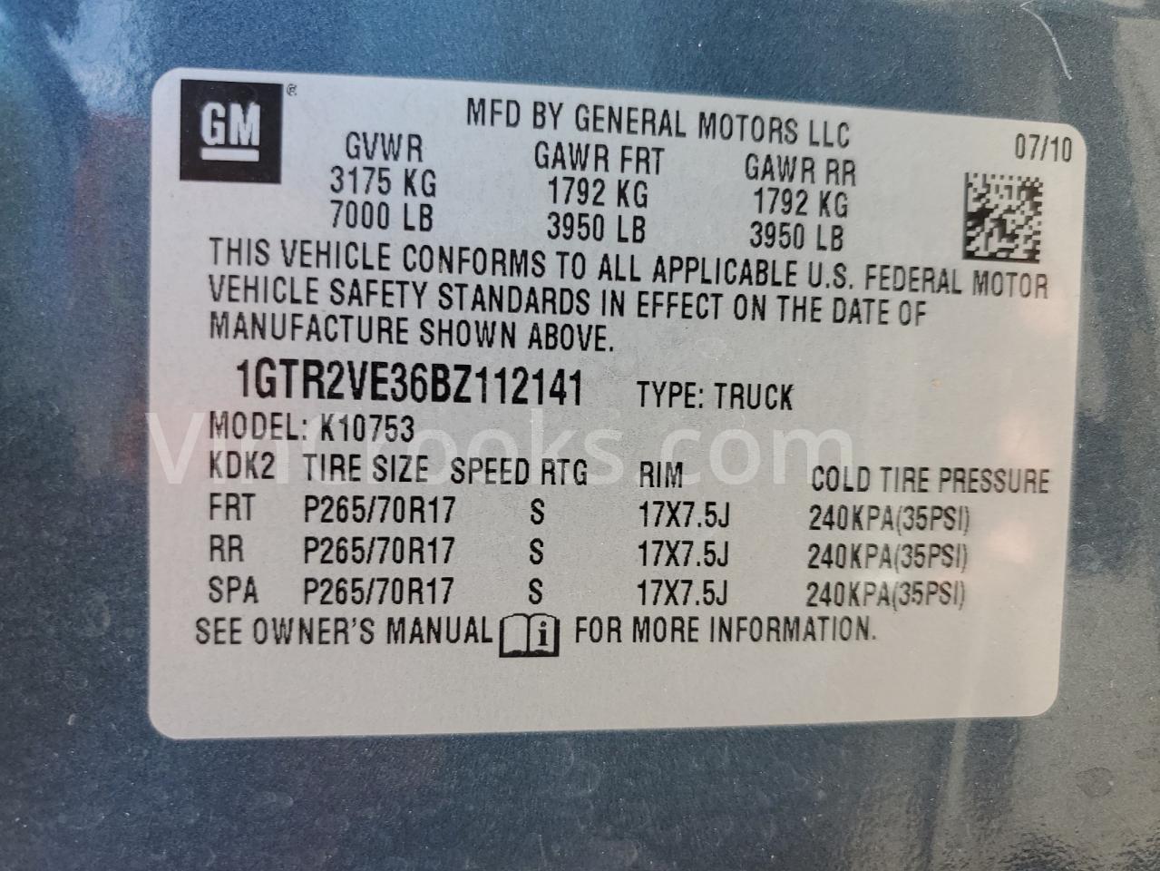 1GTR2VE36BZ112141