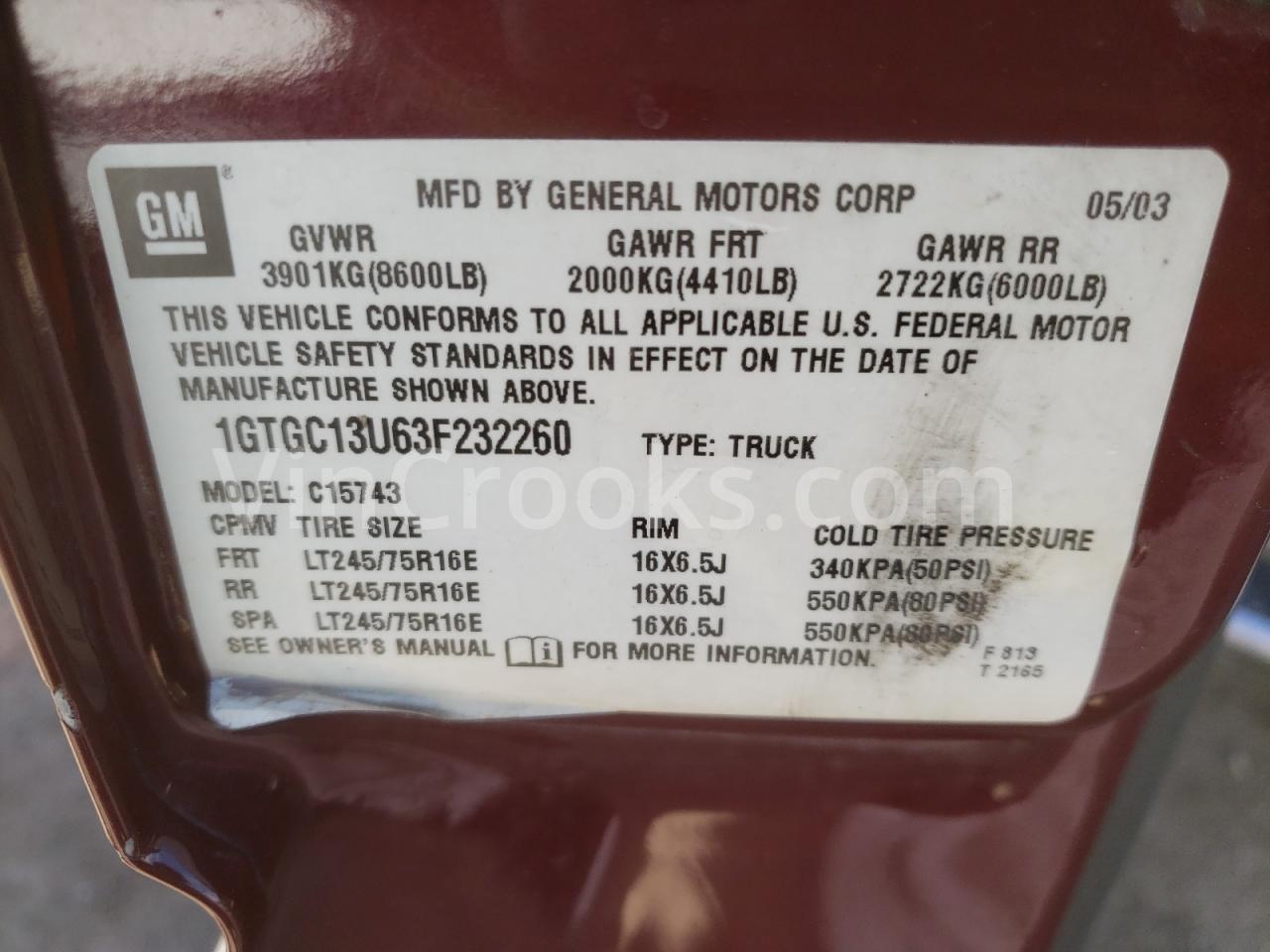 1GTGC13U63F232260