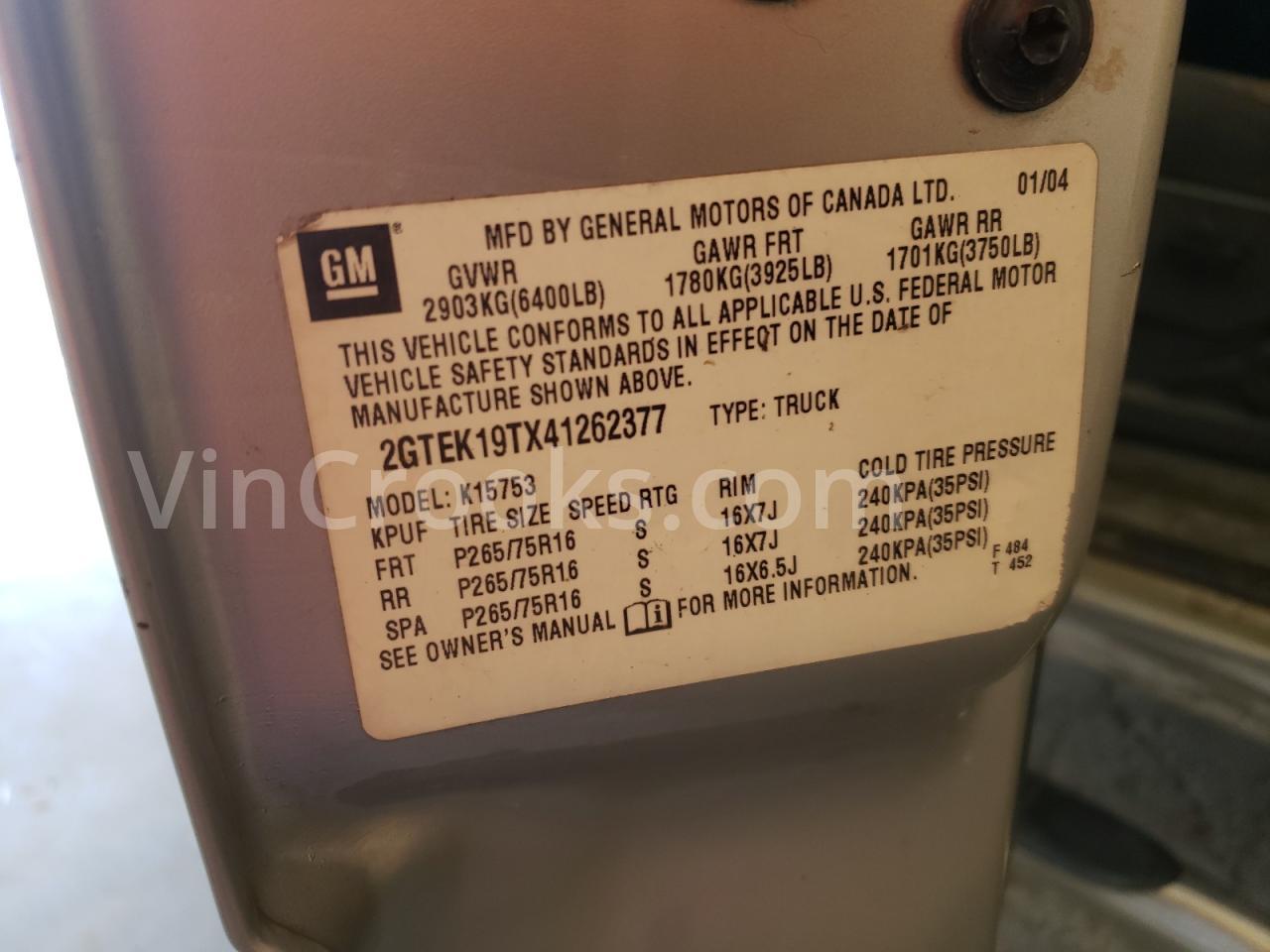 2GTEK19TX41262377