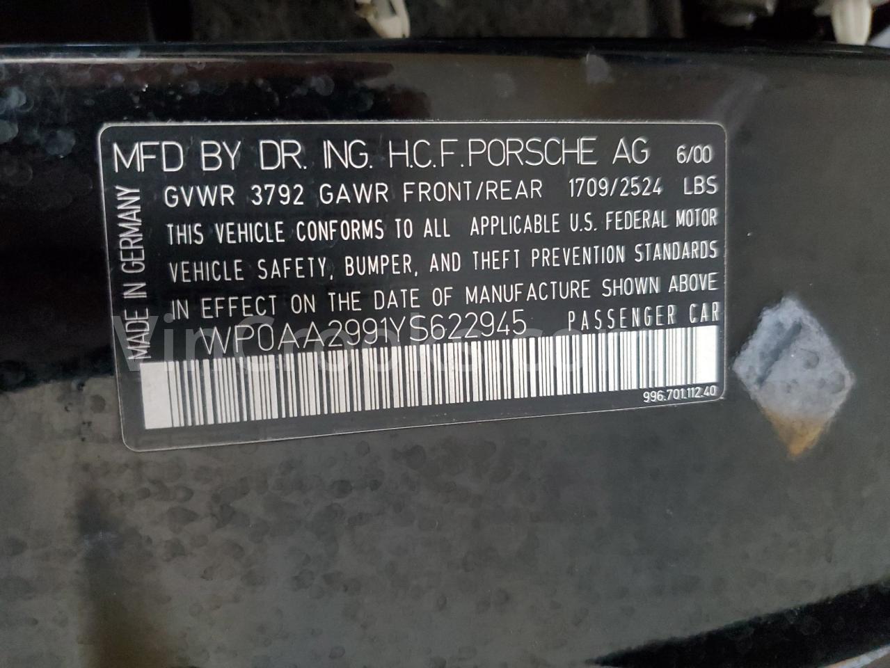 WP0AA2991YS622945