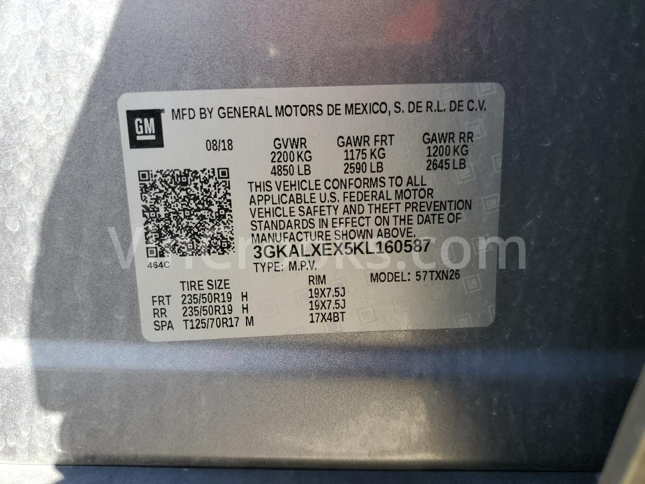 3GKALXEX5KL160587
