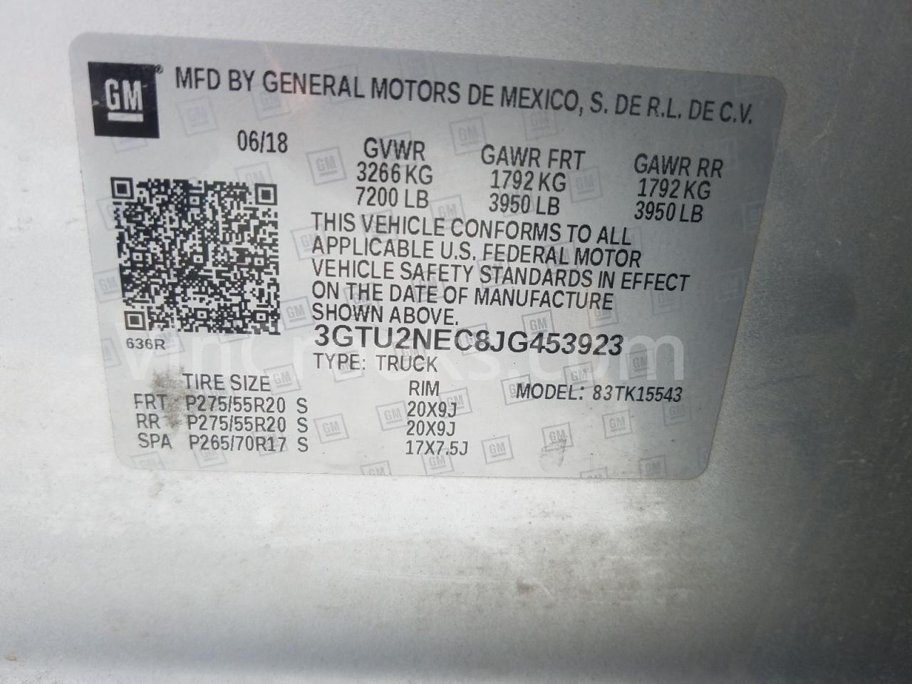 3GTU2NEC8JG453923