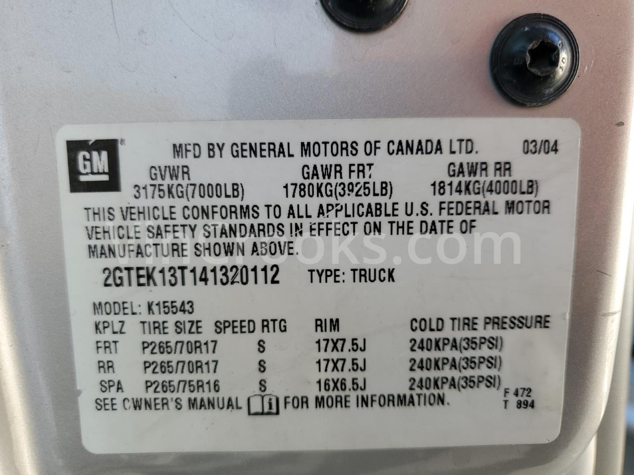 2GTEK13T141320112