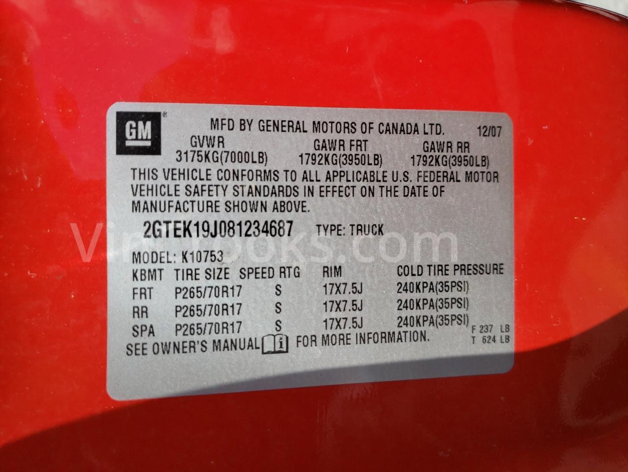 2GTEK19J081234687