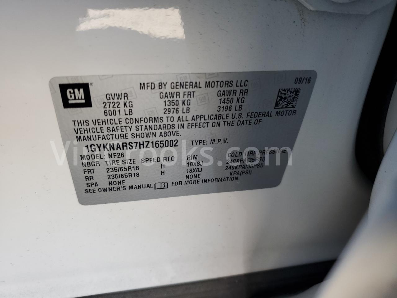 1GYKNARS7HZ165002