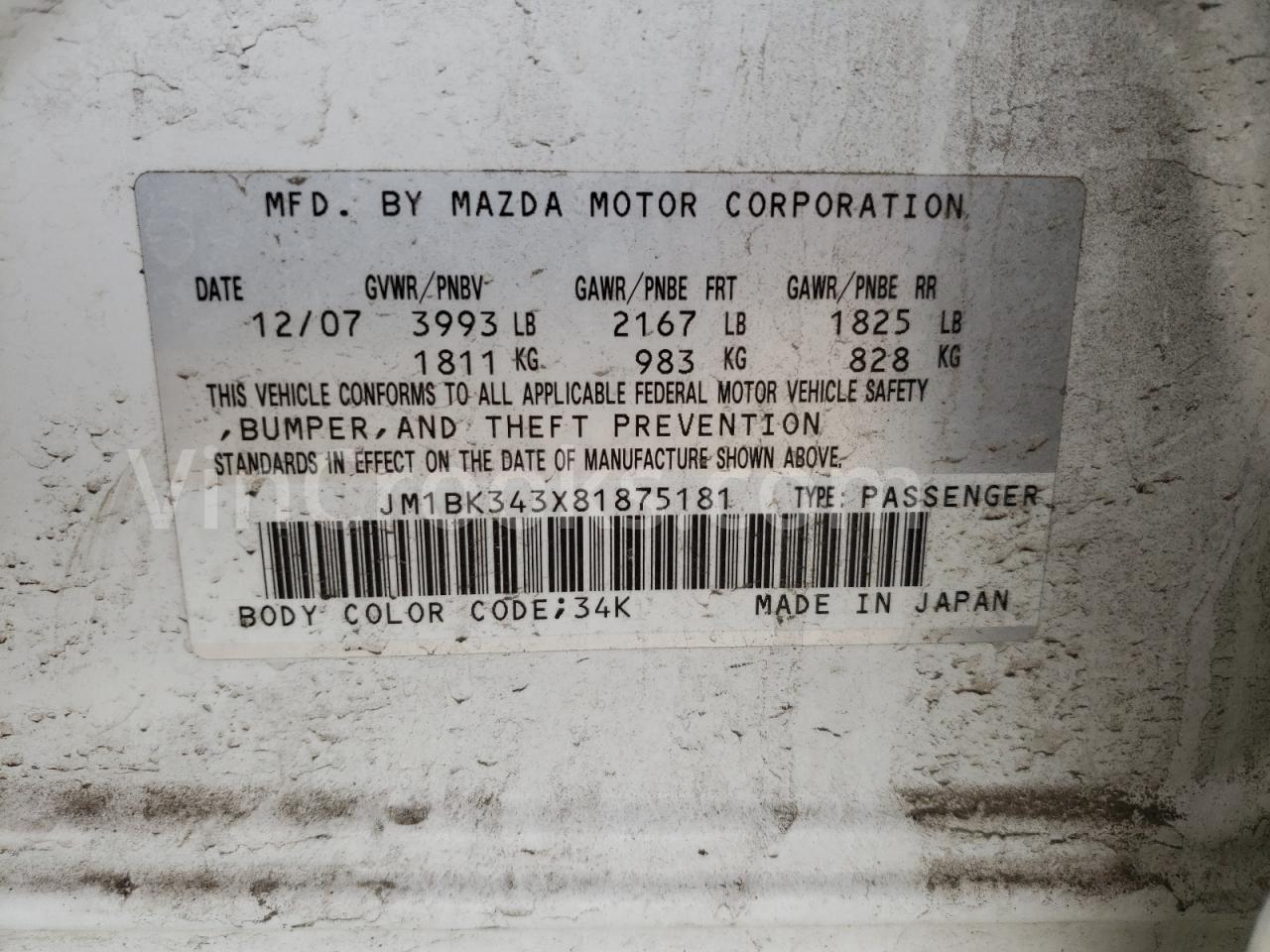 JM1BK343X81875181