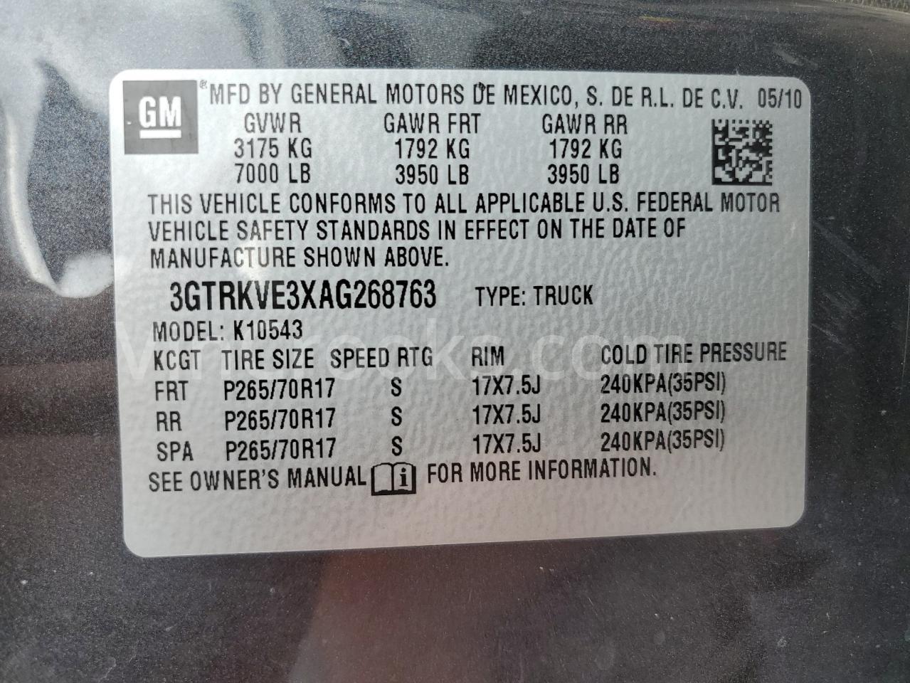 3GTRKVE3XAG268763