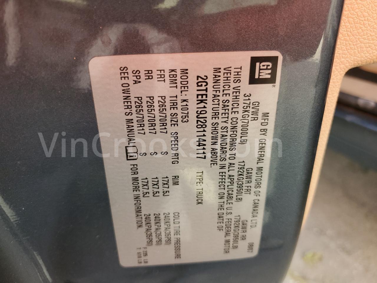 2GTEK19J281144117