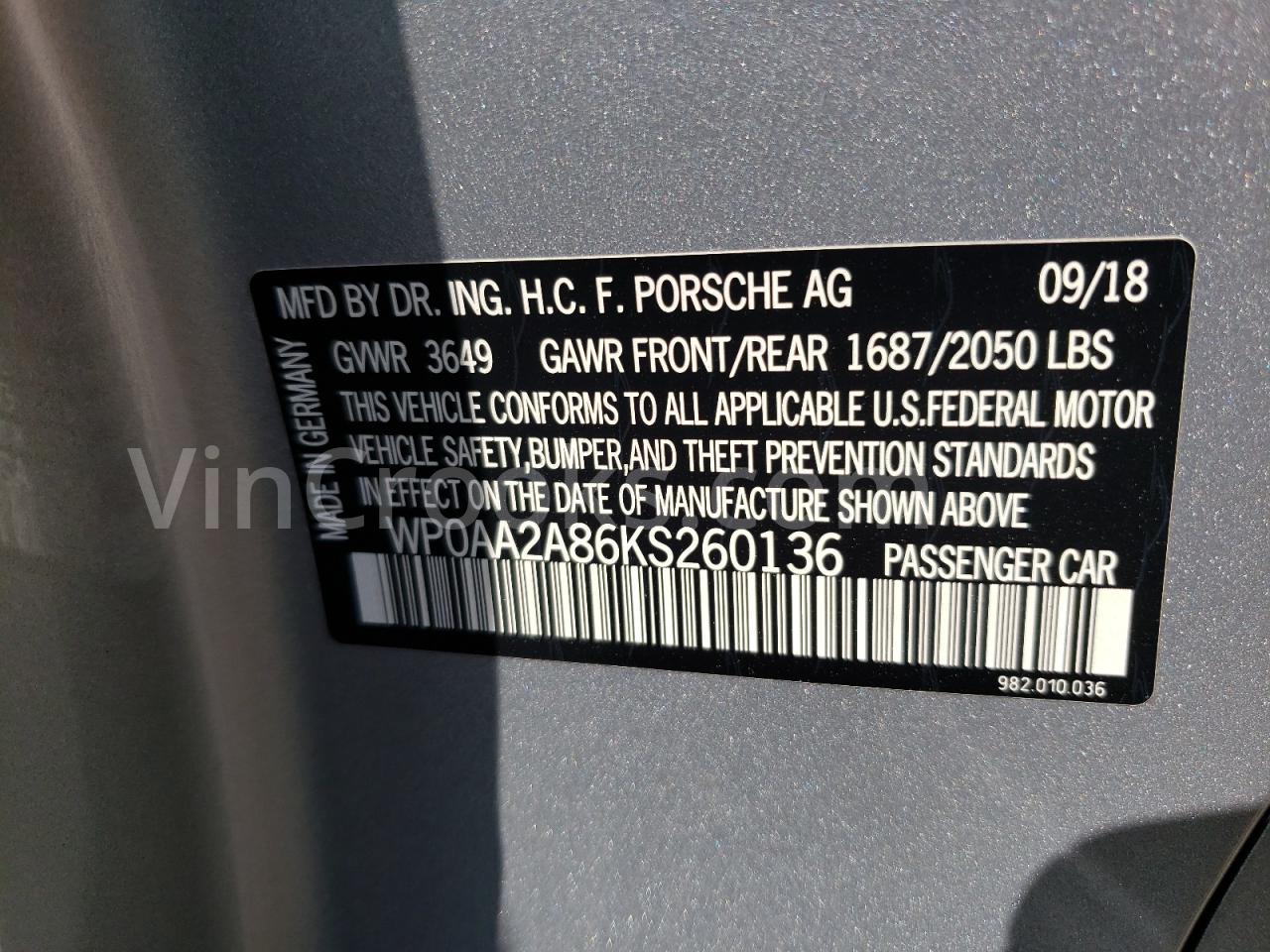 WP0AA2A86KS260136
